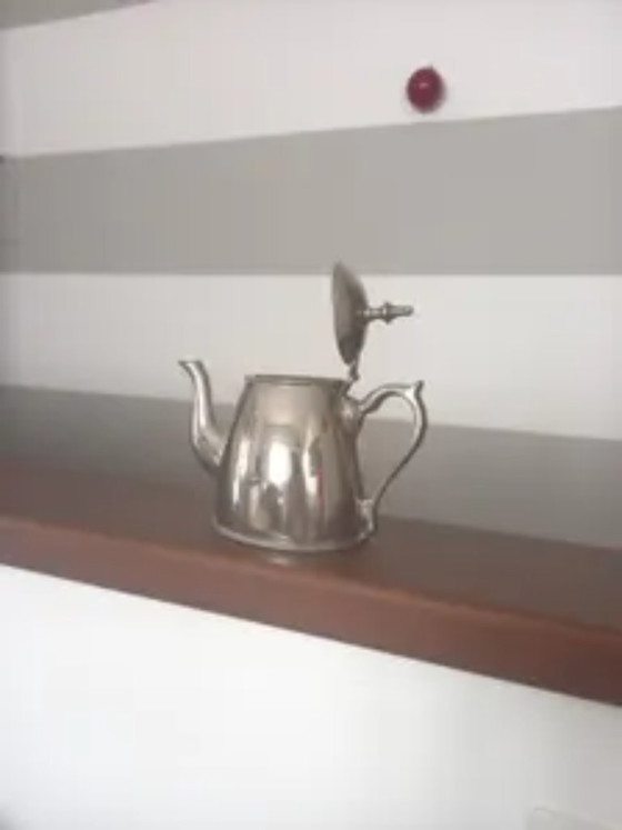 Vintage verzilverde koffiepot — Klassiek Italiaans servies – Decoratieve objecten, Other (photo 3 of 7)