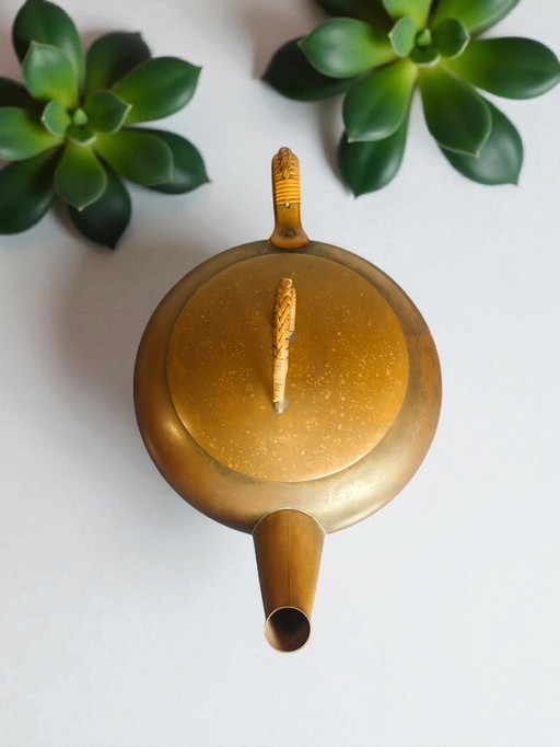 Erich Kolbenheyer Messing Teekanne Wien | Vienna Modern Brass Teapot 1930s Design