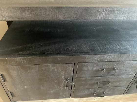 Beautiful Sideboard Made of Mango Wood and Metal (photo 6 of 12)