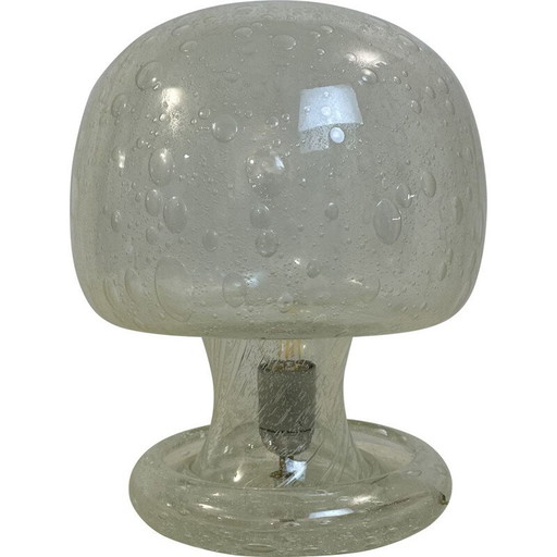 Lámpara de mesa de cristal de mediados de siglo, década de 1960