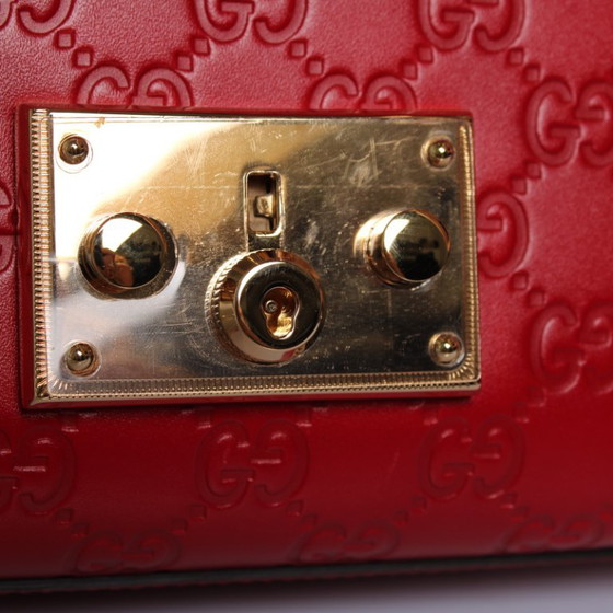 Gucci, borsa Padlock stampata GG in pelle rossa – Borse a tracolla, Calfskin (photo 12 of 14)