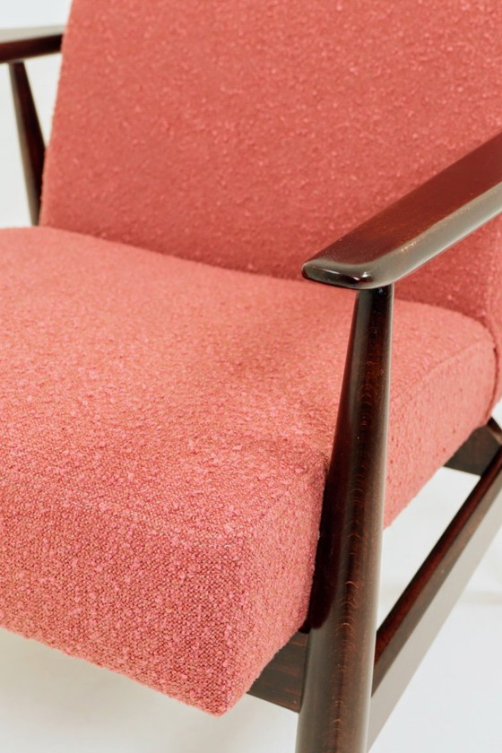 Image 1 of Mid century modern armchair rapshberry bouclé design by H.Lis 