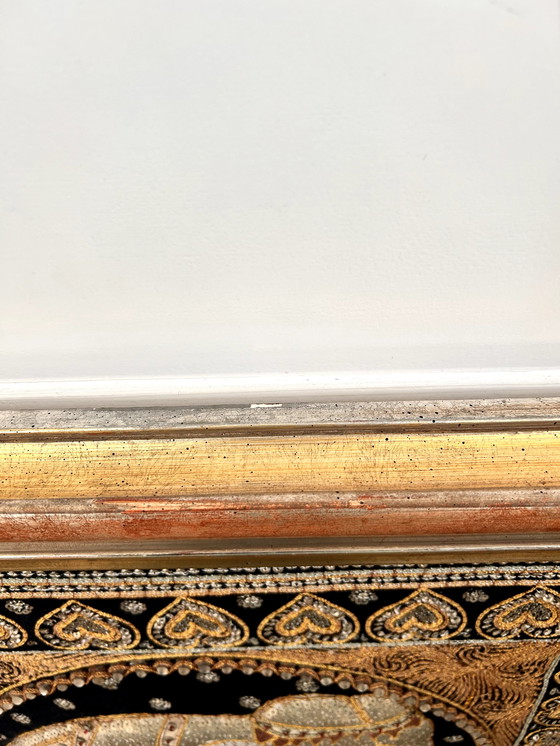 Image 1 of Elefante birmano da appendere al muro, incorniciato professionalmente