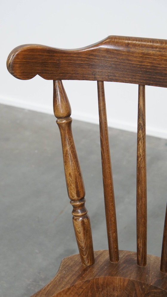 Image 1 of 2 x Antique Dutch slatted wooden chair