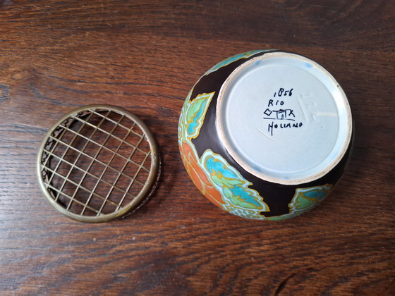 Image 1 of Plateelfabriek Zuid-Holland, decoro fresa a rosa Rio, perfette condizioni!