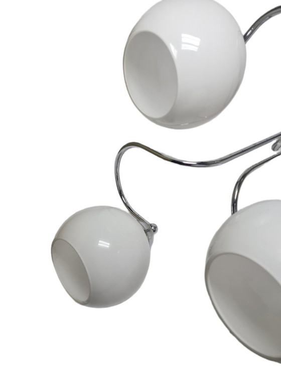 Lampadario in stile Art Déco, Polonia, anni '70 – Glass, Chrome (photo 4 of 10)