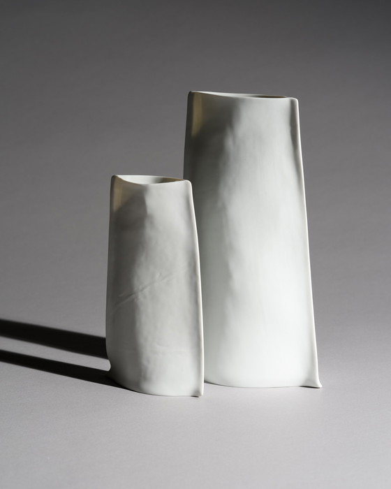 Image 1 of Johan van Loon x Rosenthal Studio-Line Matte Paper Bisque Porcelain Vase Duo