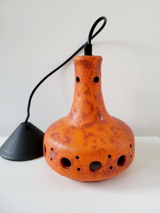 Image 1 of Lampada a sospensione Fat Lava in ceramica, tonalità arancioni, anni '50