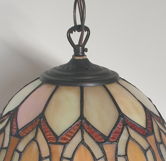 Grande lampada a sospensione in vetro colorato/Tiffany, Belgio – Massive, Lampade a sospensione, Glass (photo 25 of 35)