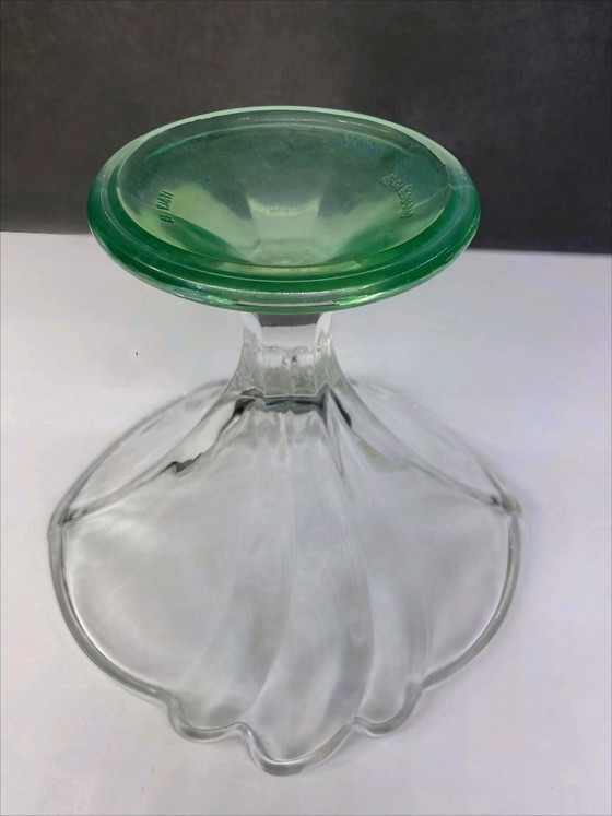 Image 1 of Coupes Borgonovo italiennes vintage à base verte — Lot de 6