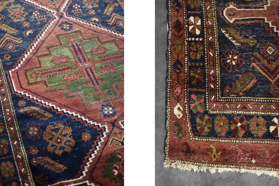Image 1 of Vintage Hand-Woven Oriental Nomadic Tribal Shiraz Qashqai Rug, 1940s