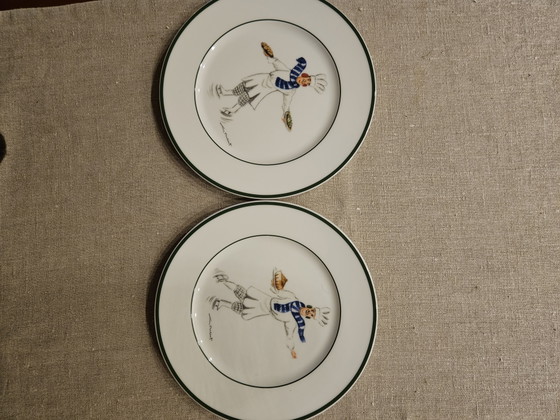 Guy Buffet 'Skating Chefs ' 4 porseleinen bordjes – Servies, Porcelain (photo 6 of 8)