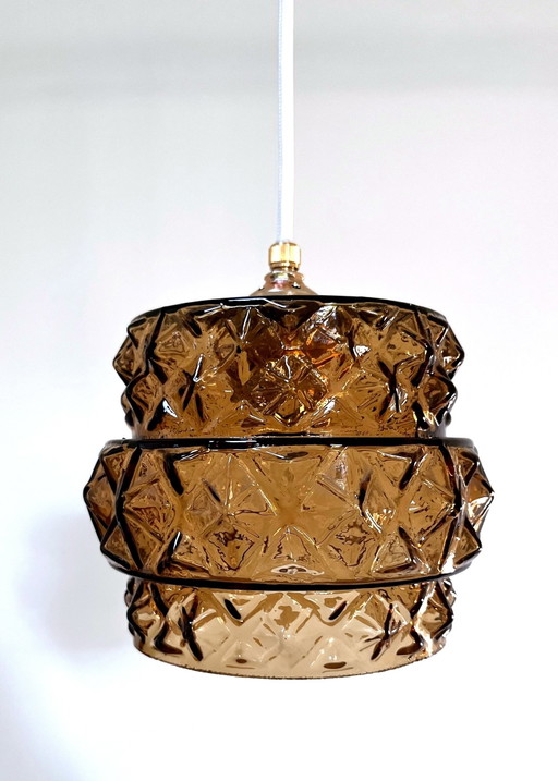 Vintage Amber Glazen Hanglamp – hanglampen, Glass