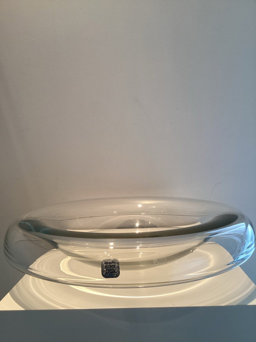 Prachtige Vintage Alfredo Barbini Murano Glazen Schaal (42cm) -Jaren 70-Gesigneerd .