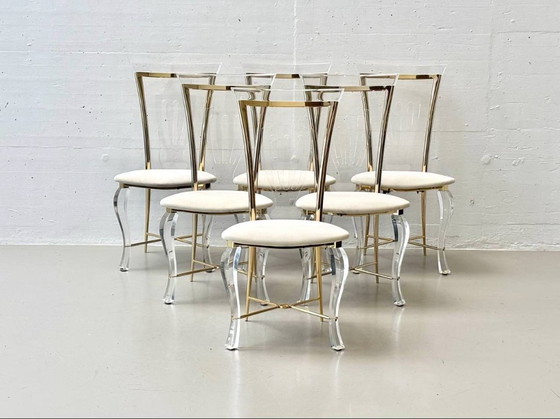 Image 1 of Rare ensemble: table by FABIANART and 6 chairs by Vereinigte Werkstätten, 1980s
