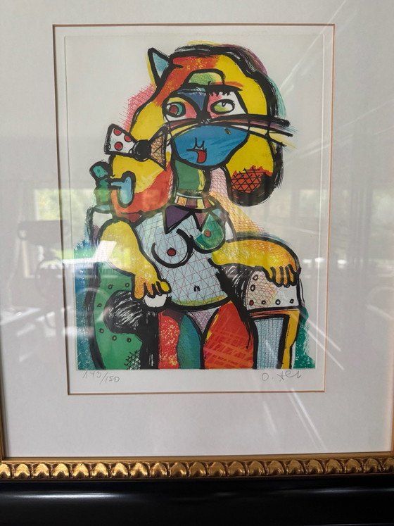 Otmar Alt, „Princess“ (Königsmappe 1991) | Hand-signed & Elegantly Framed, Paintings & Drawings, Wood, Glass (photo 2 of 5)