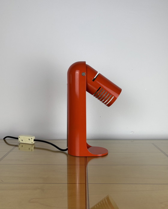 Image 1 of Flip Top Space Age Desk Lamp Leuka 1970s by Richard Carruther Vintage Table Lamp Space Age 70s Mid Century Industrial Italy
