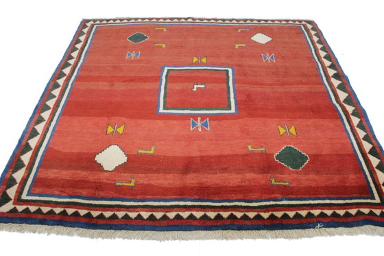 Image 1 of Original Persian carpet Gabbeh Ghashghai oriental carpet 208 cm x 195 cm old natural