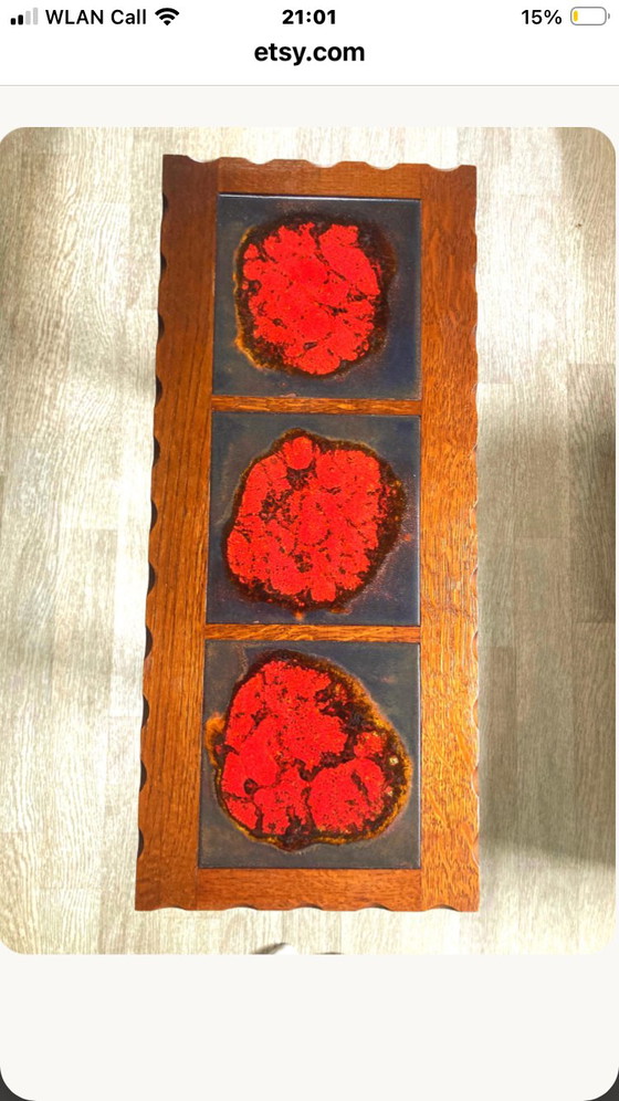 Portariviste Brutalista | Piastrelle Fat Lava | Mid Century Modern – Tavolini, Cast Iron, Wood (photo 3 of 5)