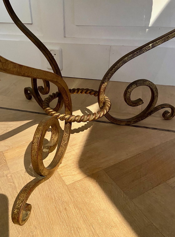 Image 1 of Gilded Coffee table with antique glass mirror top