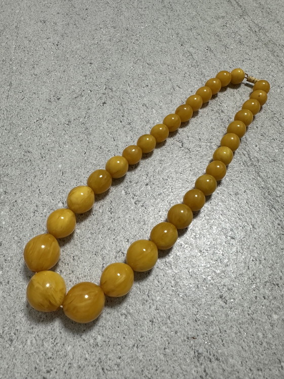 Image 1 of Egg Yolk Bakelite Necklace 55 grams