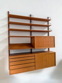 Mobile a parete vintage Royal System in teak di Poul Cadovius, design danese, modernismo di metà secolo, anni '60.