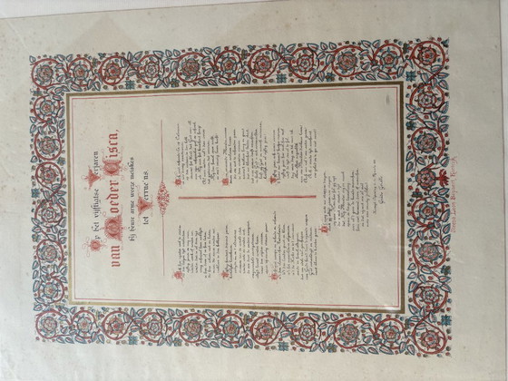 Image 1 of Litho met gedicht Gezelle