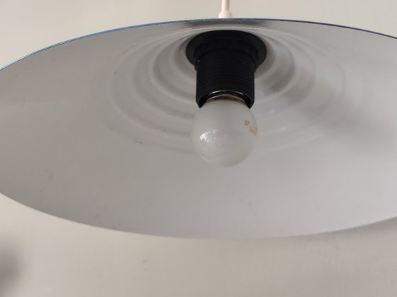 Image 1 of Blue lacquered metal pendant light