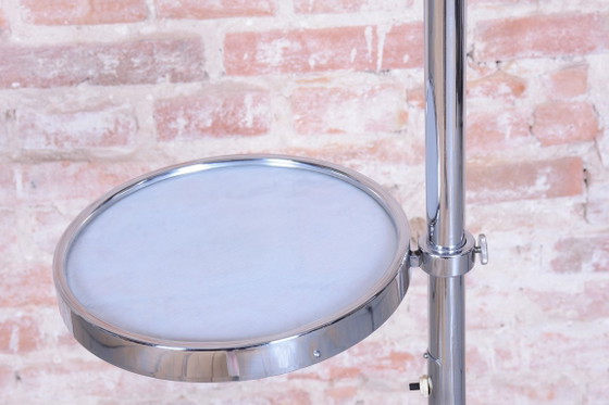Gerestaureerde Bauhaus vloerlamp, chroom, staal, opaal melkglas, Tsjechisch, jaren 1930 – Vloerlampen, Metal (photo 14 of 14)