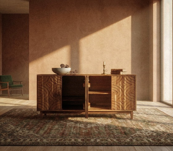 Luxury Japandi Sideboard | 188cm | 100% Hard Wood – Wabi Sabi (photo 6 of 8)