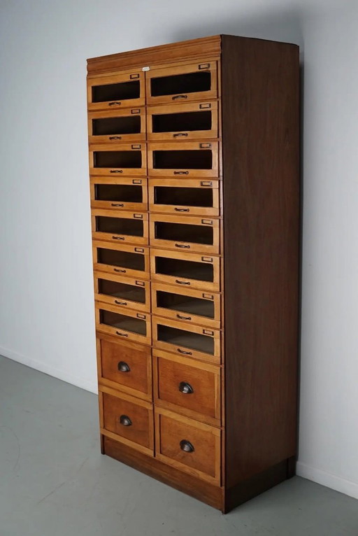 English Haberdashery Shop Cabinet with Glass Fronted Drawers, Circa 1930s