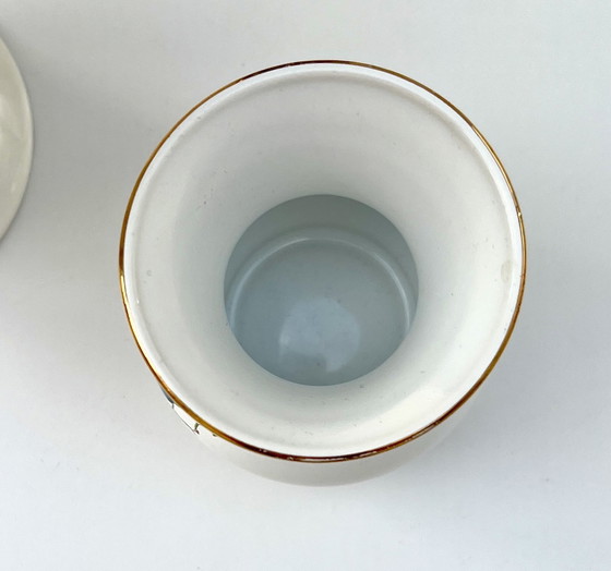 Image 1 of Villeroy & Boch / Herend (Hungary) / Hutschenreuther - 3 porcelain vases with gold rim and floral decoration