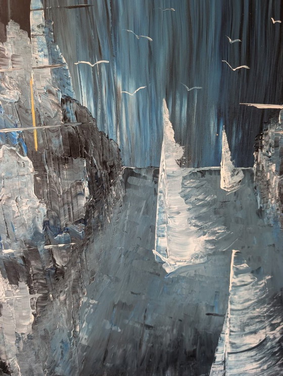 White Boats in the City – Paintings & Drawings, Canvas (photo 6 of 6)