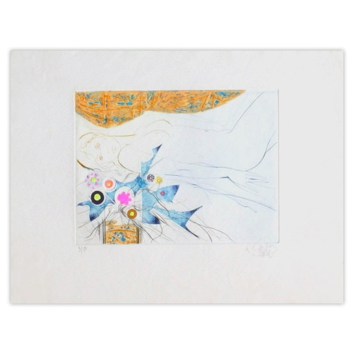 Jean-Baptiste Valadié Signed Etching Fleur D'utopie 1990 – lithos zeefdrukken, Paper (photo 2 of 5)