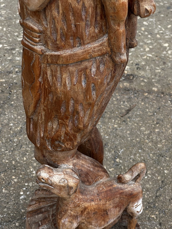 Image 1 of Art Africain - Sculpture bois année H 80 cm - 1920-1930 - Homme chasseur