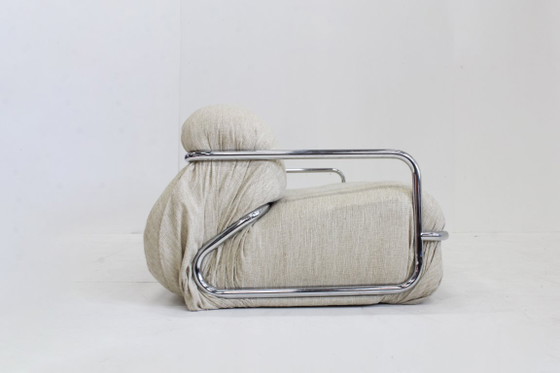 Vintage Italian Mario Sabot Sofa 1970s – 3-5 seaters, Chrome (photo 4 of 9)