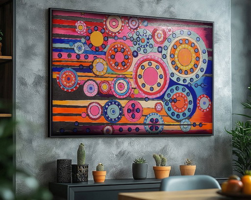 Cubisme A1398 - peinture abstraite XXL