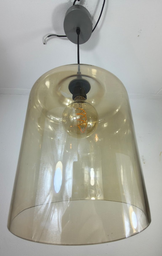 Image 1 of Pendant lamp with amber-colored glass