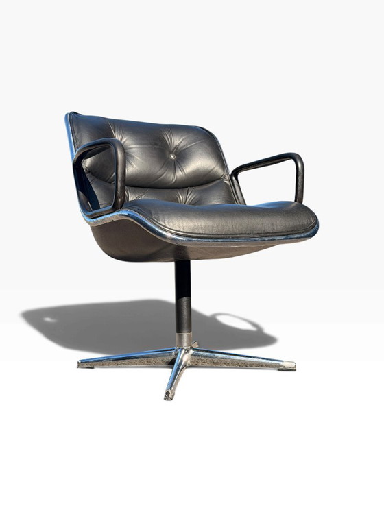 Sillón Executive Charles Pollock para Knoll, cuero negro 1960 – Sillones, Leather (photo 7 of 11)