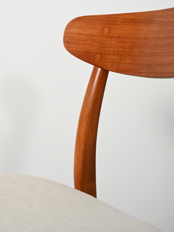 Image 1 of Paire de chaises vintage en teck avec dossier incurvé