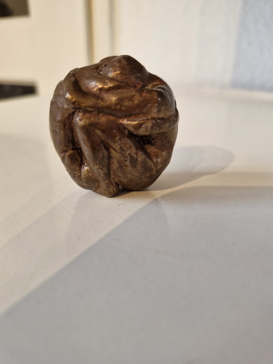 Image 1 of Massief Bronzen beeldje 3,5 x 4,5 x 4,5 cm