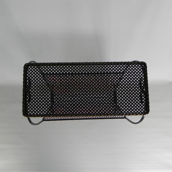 Image 1 of Vintage stalen bijzettafeltje met tijdschriftenrek, jaren 50