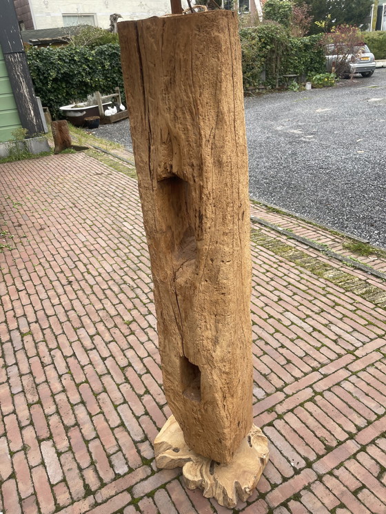 Image 1 of Unieke lamp van een oude meerpaal. 