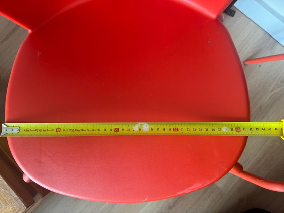 2x IKEA Designer Nicholai Wiig Hansen Stühle, Esszimmerstühle, Metall, Kunststoff, Rot (Foto 9 von 10)