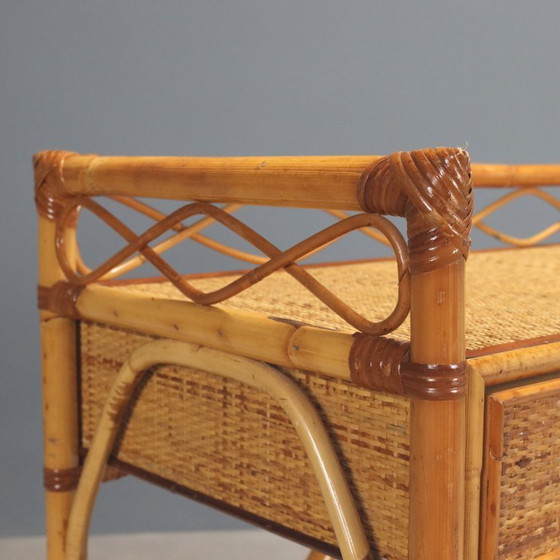 Image 1 of 1970s bamboo console table