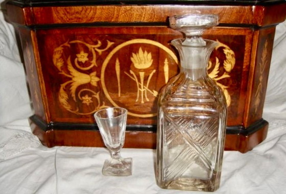 Image 1 of Meuble à boissons - Noyer - Cave à alcools - Marqueterie.