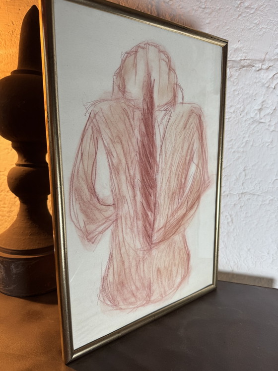 Dessin nu de dos sanguine ancienne – Peintures et dessins, Papier (photo 6 of 9)