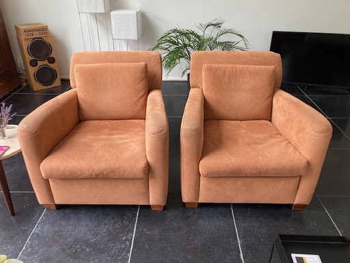 2x Linteloo Fauteuils / Alcantara Cognac