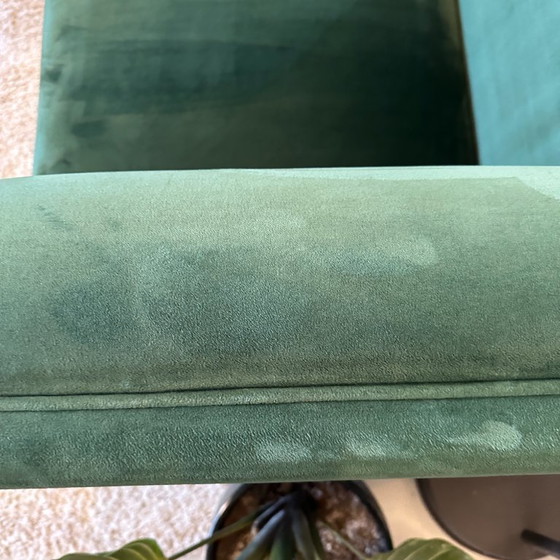 Image 1 of Canapé d'angle en bois vert 280x235 cm