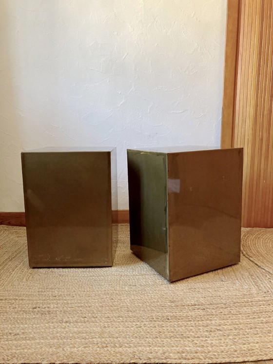 Image 1 of Electro-galvanized metal seat, brass effect. Pharrell Williams / Louis Vuitton fashion show, 2024